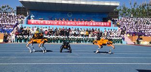 凌天攜帶四足機器狗、偵檢無人機等高精尖裝備走進校園，助力北京通州市馬駒橋?qū)W校首屆科技嘉年華